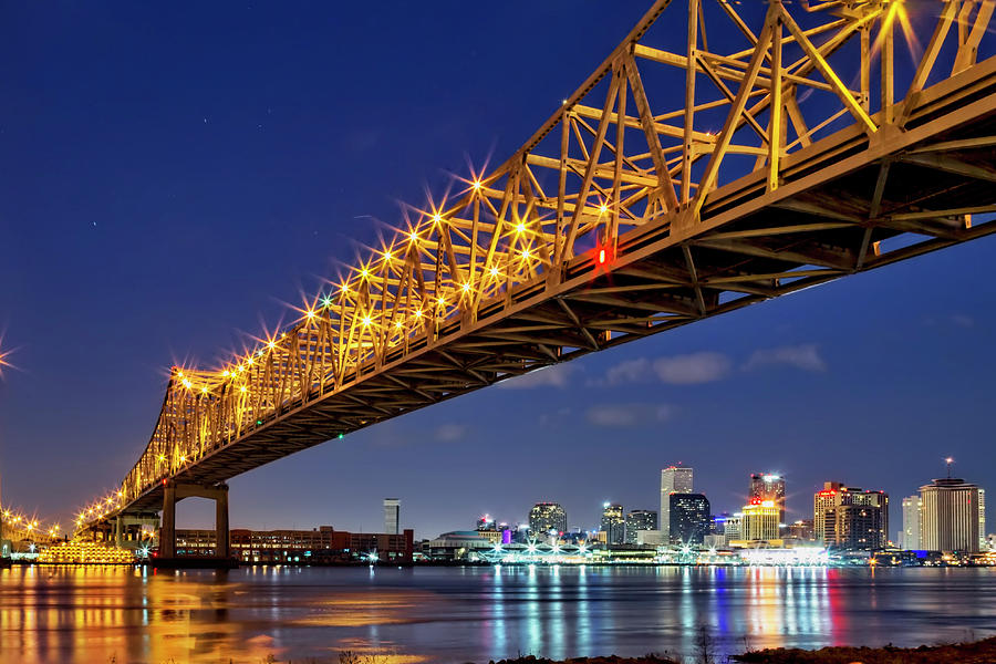 New Orleans Photograph - The Crescent City Bridge, New Orleans  by Kay Brewer