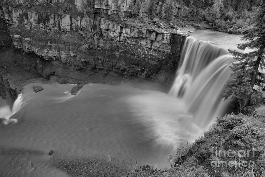 Crescent Falls On The Bighorn River Black And White Photograph by Adam Jewell
