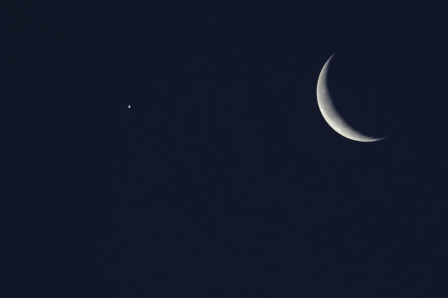 Crescent Moon and Venus Photograph by Donna Kennedy