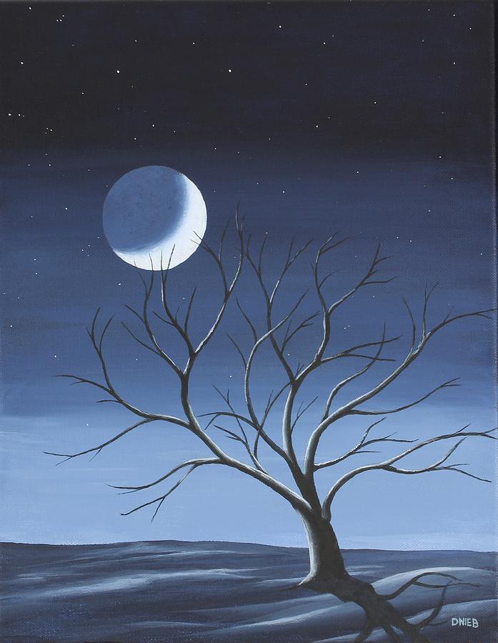 crescent moon painting easy