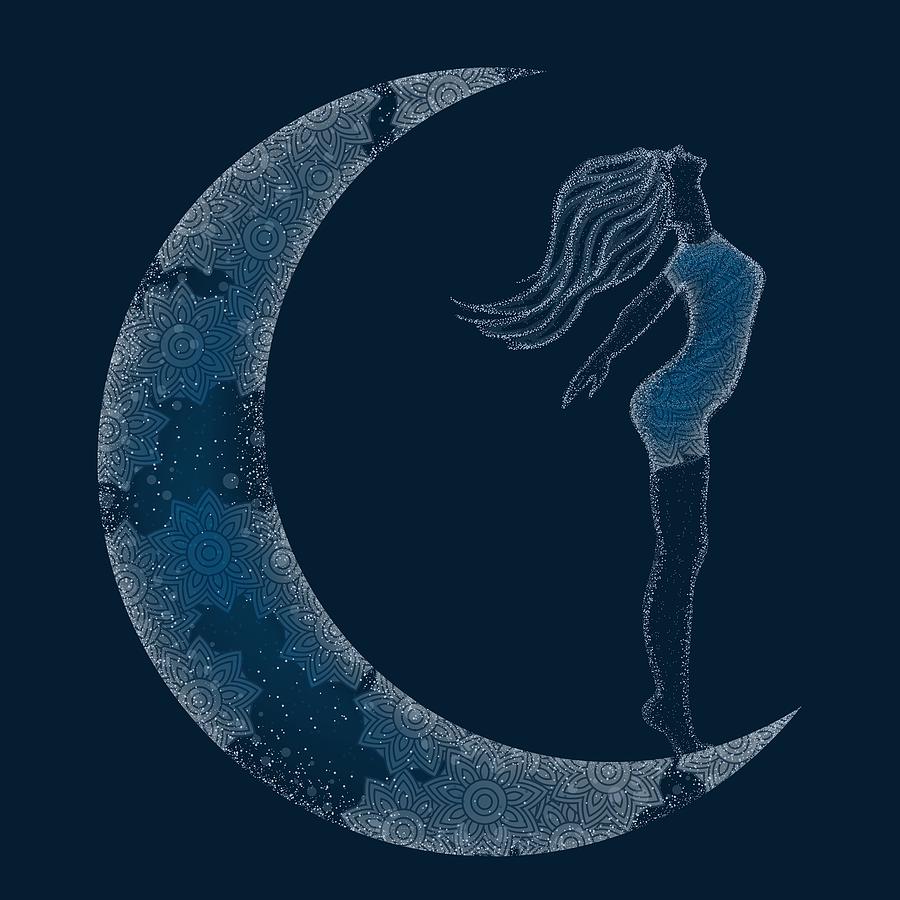 Crescent Moon Goddess Digital Art By Serena King