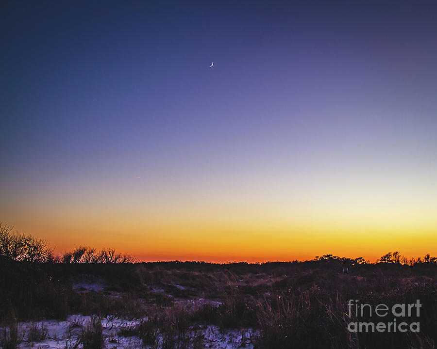 Crescent Moon Rise Photograph by Kathy Sherbert