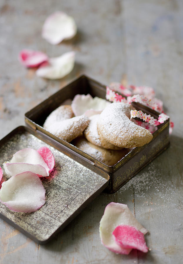 Crescent Moon-shaped Rose Water-flavored Cookies Photograph by Fnot
