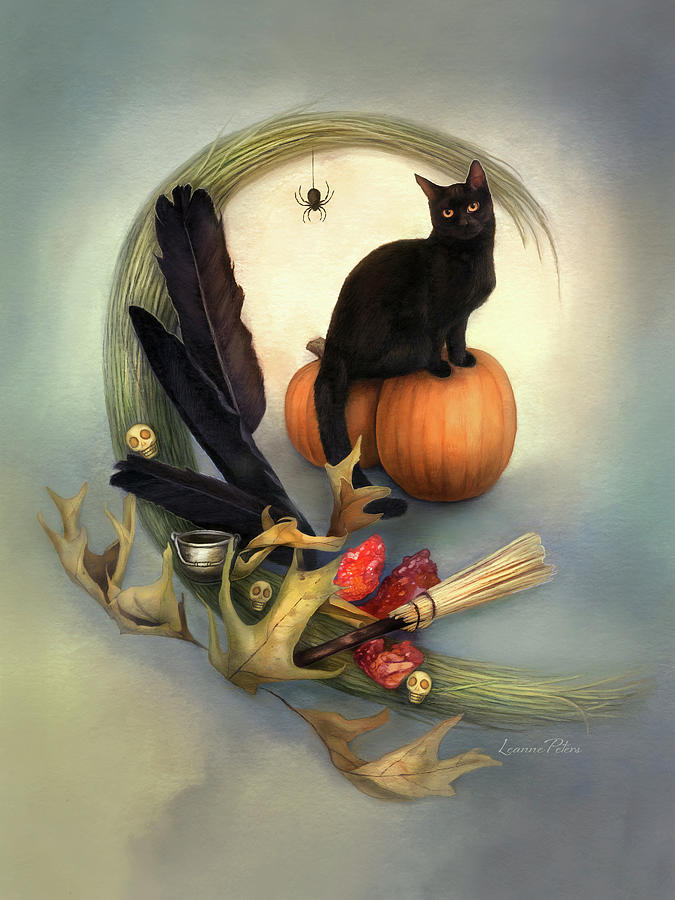 Halloween Painting - Crescent Shadow by Art And A Little Magic