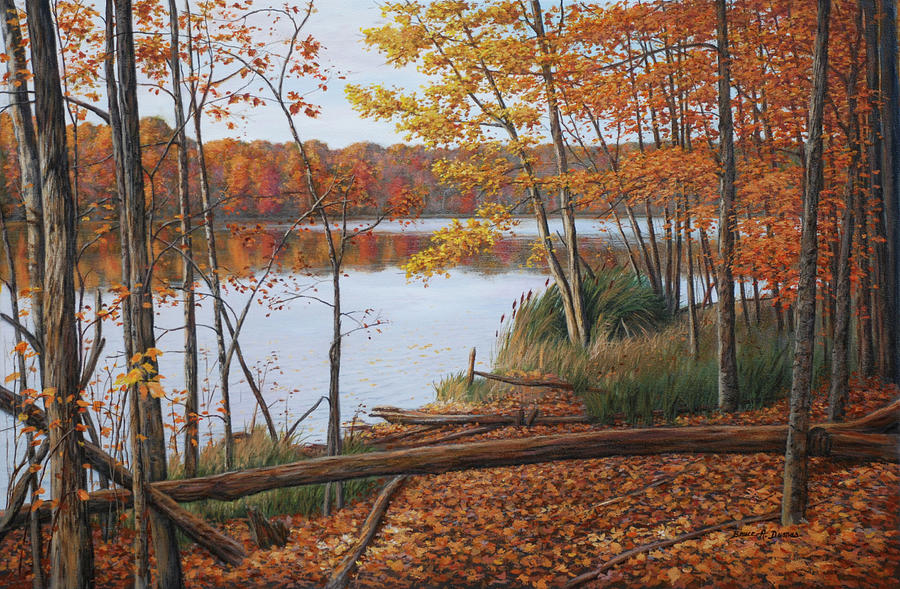Cresent Lake Painting by Bruce Dumas