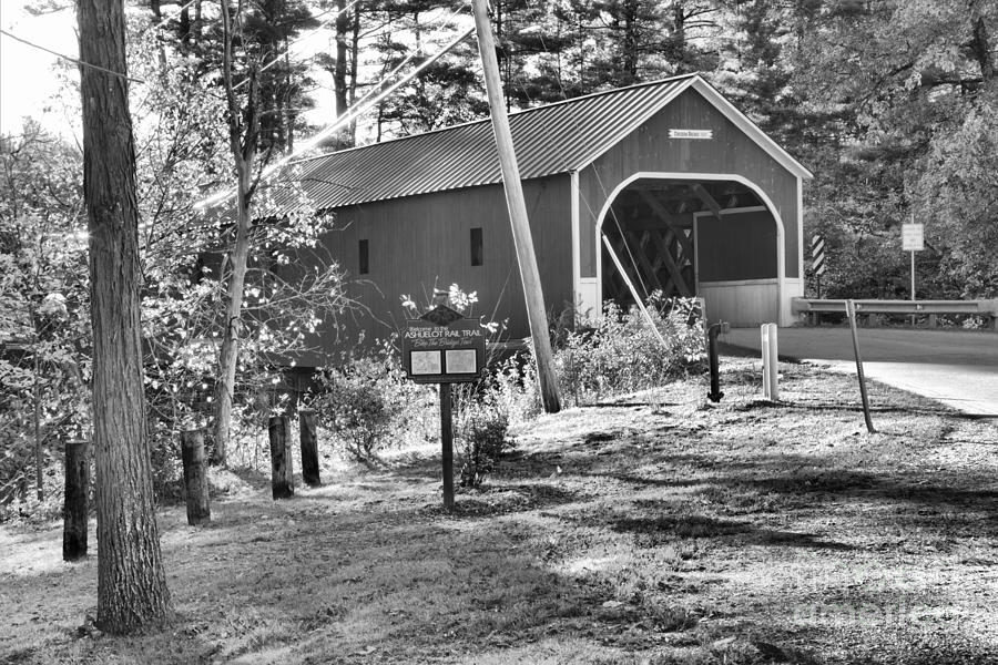 Cresson Covered Bridge Black And White Photograph by Adam Jewell