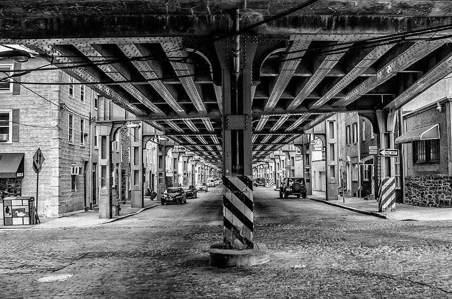 Cresson Street Manayunk in Black and White Photograph by Bill Cannon