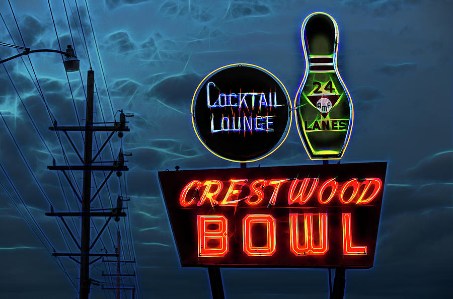 Crestwood Bowl Neon Sign Photograph by Robert FERD Frank