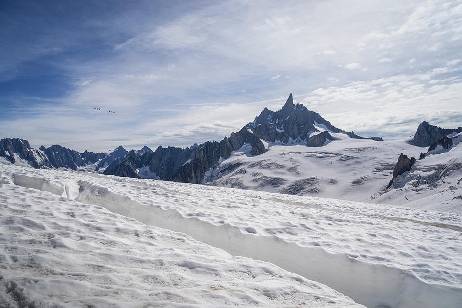 Crevasse On Glacier, Mer De Glace, Mont Blanc, France Digital Art by ...