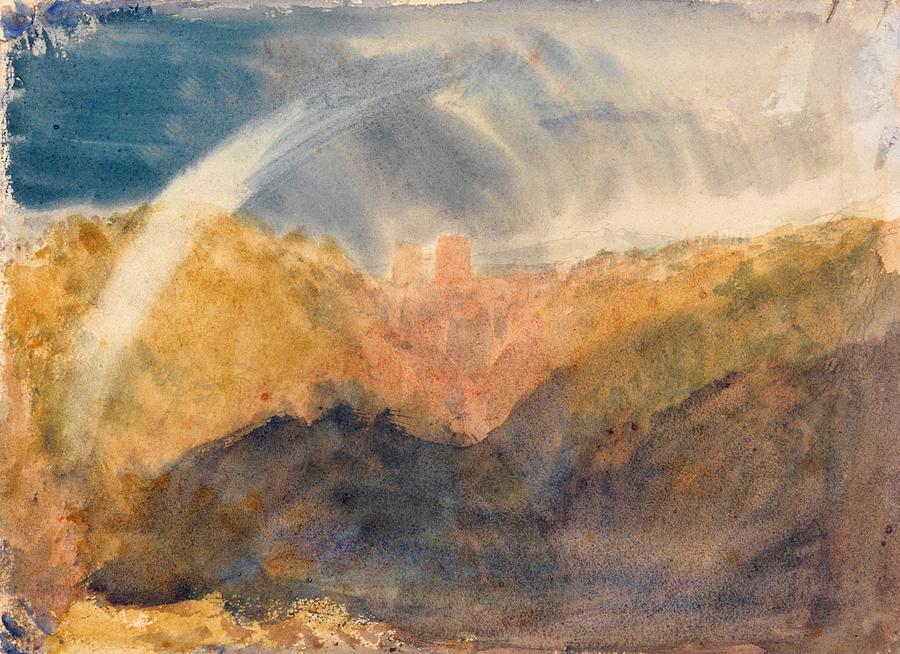 Crichton Castle, Mountainous Landscape with a Rainbow - Digital Remastered Edition Painting by Joseph Mallord William Turner