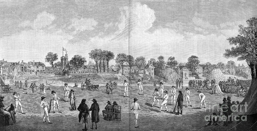 Cricket At Moulsey Hurst, 1890 Drawing by Print Collector
