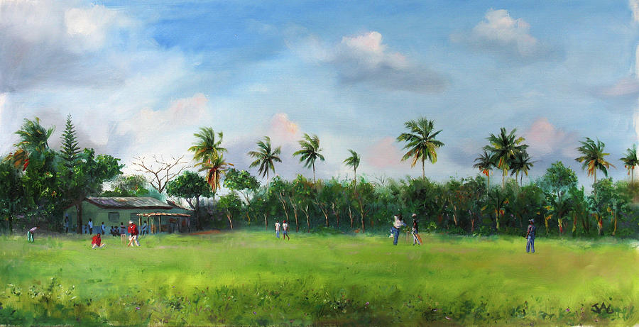 Cricket Painting by Jonathan Gladding