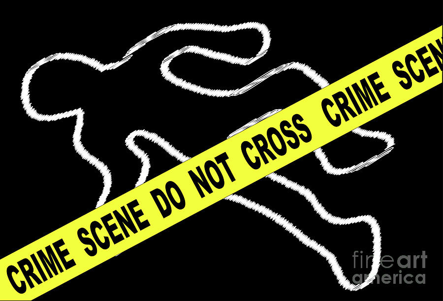 Crime Scene Chalk Mark Digital Art by Bigalbaloo Stock