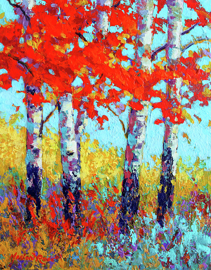 Tree Painting - Crimson Canopy by Marion Rose