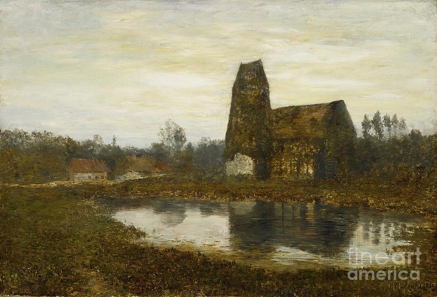 Criqueboeuf Church, Normandy, 1893 Painting by Homer Dodge Martin