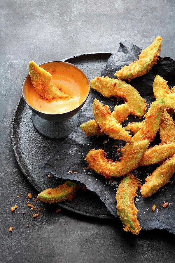 Crispy Avocado Fritters With Spicy Garlic And Paprika Mayonnaise Photograph by Jalag / Mathias Neubauer