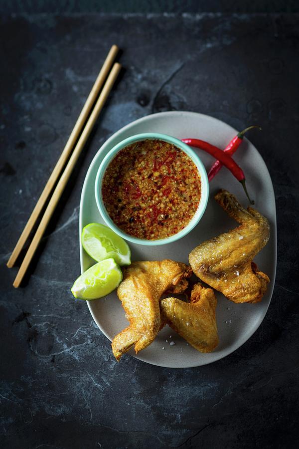 Crispy Chicken Wings With A Tuk Trey Dip Photograph by Great Stock!