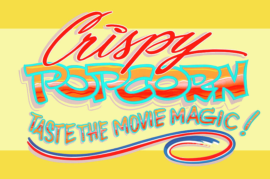 Vintage Digital Art - Crispy Popcorn by Retroplanet