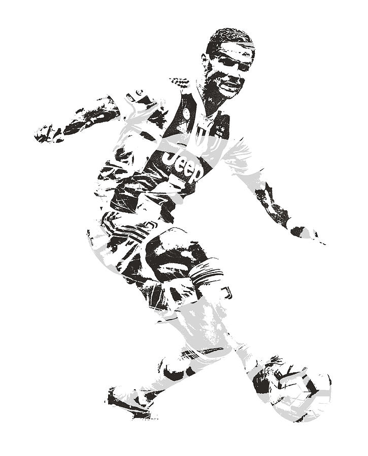 Cristiano Ronaldo Juventus Pixel Art 1 Mixed Media By Joe Hamilton
