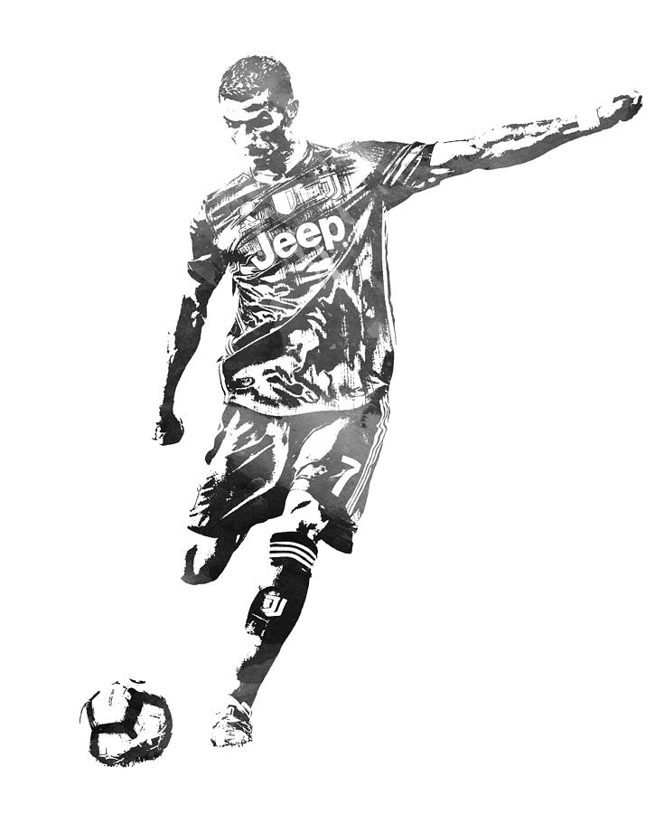 Cristiano Ronaldo Juventus Water Color Pixel Art 2 Mixed Media by Joe ...