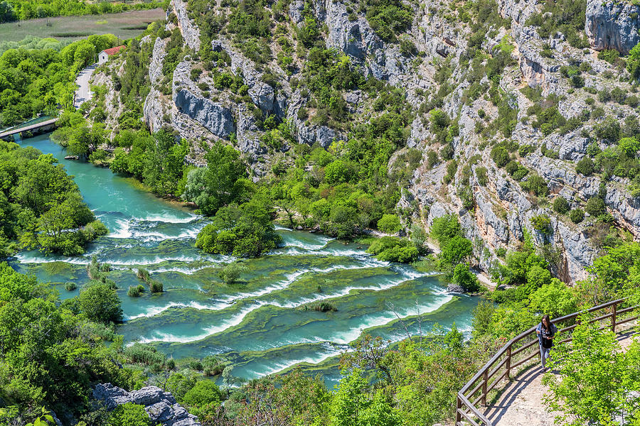 Croatia, Dalmatia, Krka National Park, Cascades On Roski Slap Waterfalls Digital Art by Sebastian Wasek