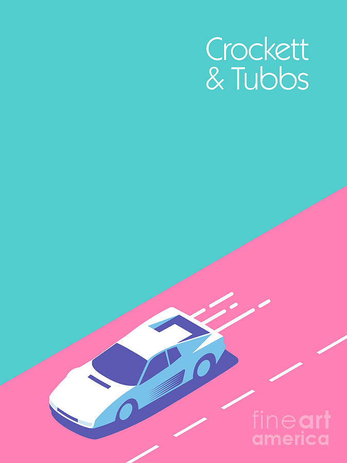 Miami Digital Art - Crockett and Tubbs retro 80s by Organic Synthesis Miami Digital Art - Crockett and Tubbs retro 80s by Organic Synthesis