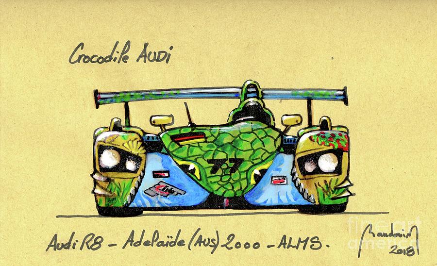 Crocodile Audi Painting by Alain BAUDOUIN ABmotorART
