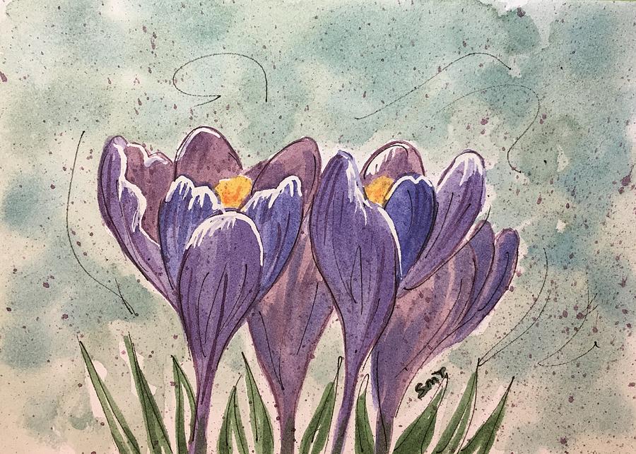Crocus Painting by Sheila Tysdal