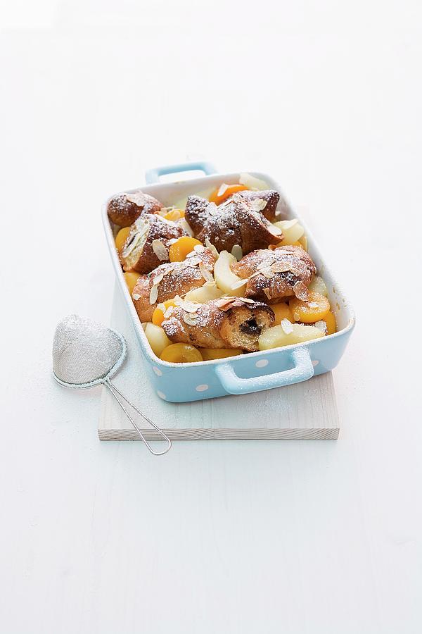 Croissant Bake With Pears And Apricots Photograph by Michael Wissing