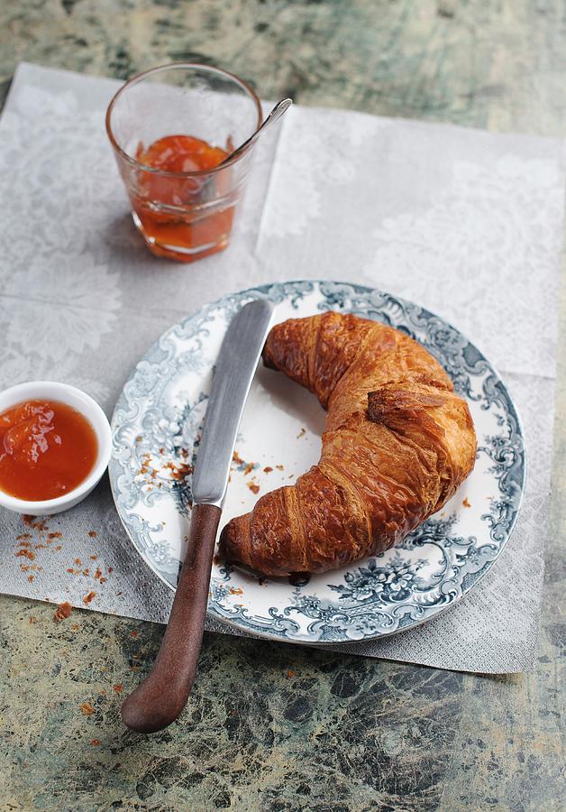 Croissant With Apricot Jam Photograph by Ewgenija Schall