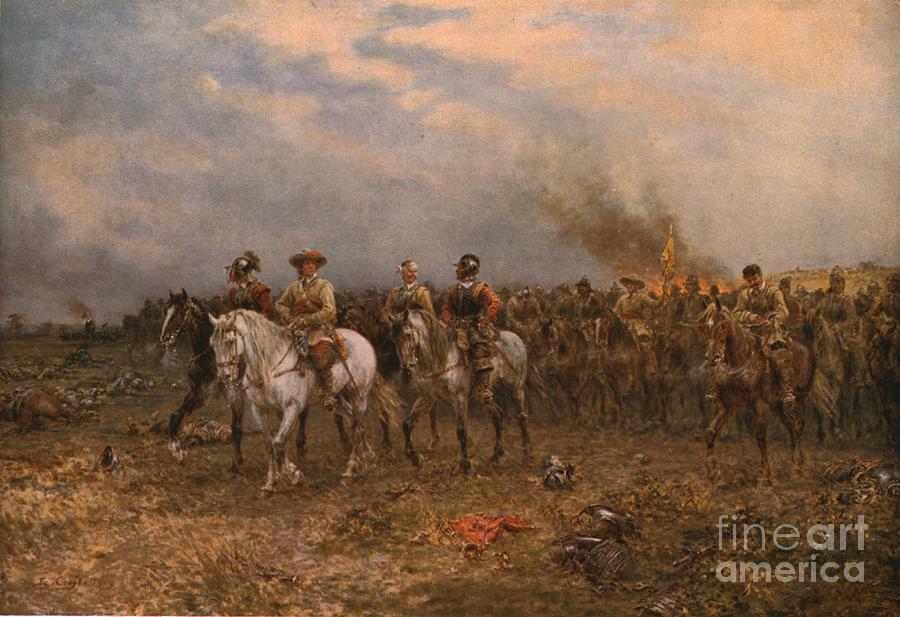 Cromwell At Marston Moor Drawing by Print Collector Cromwell At Marston Moor Drawing by Print Collector