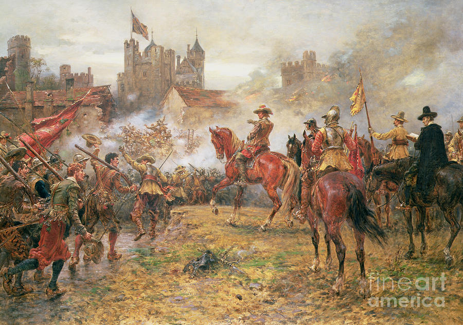 Cromwell At The Storming Of Basing House Painting by Ernest Crofts