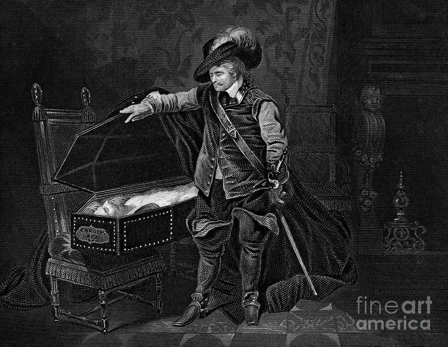 Cromwell Viewing The Dead Body Drawing by Print Collector Cromwell Viewing The Dead Body Drawing by Print Collector
