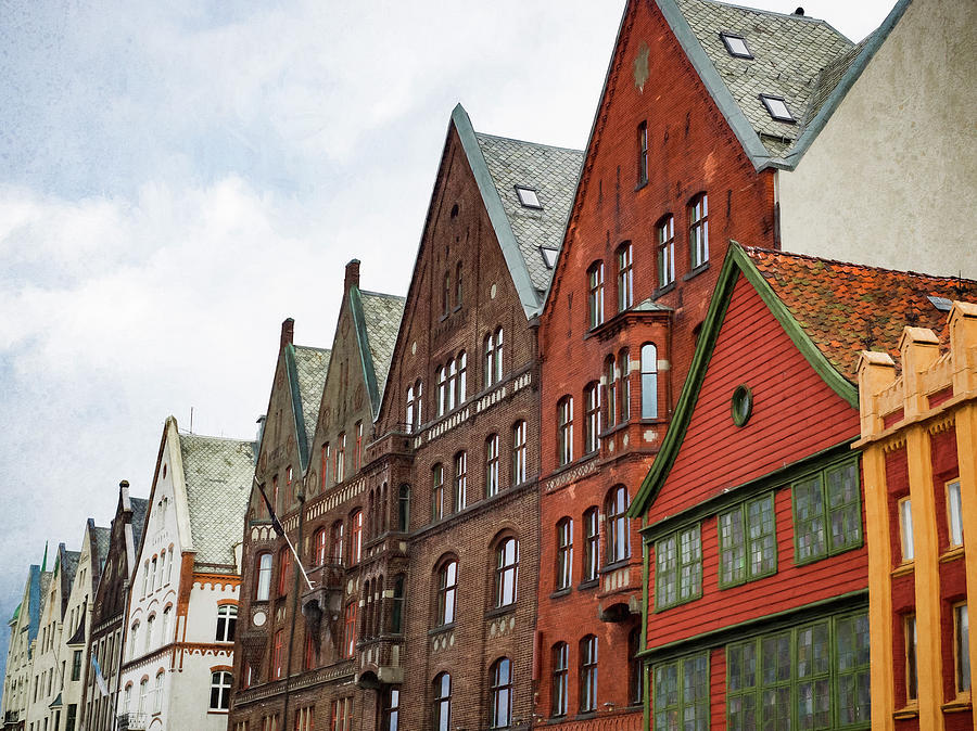 Crooked Buildings of Bergen Norway in Europe by Whitney Leigh Carlson Crooked Buildings of Bergen Norway in Europe by Whitney Leigh Carlson