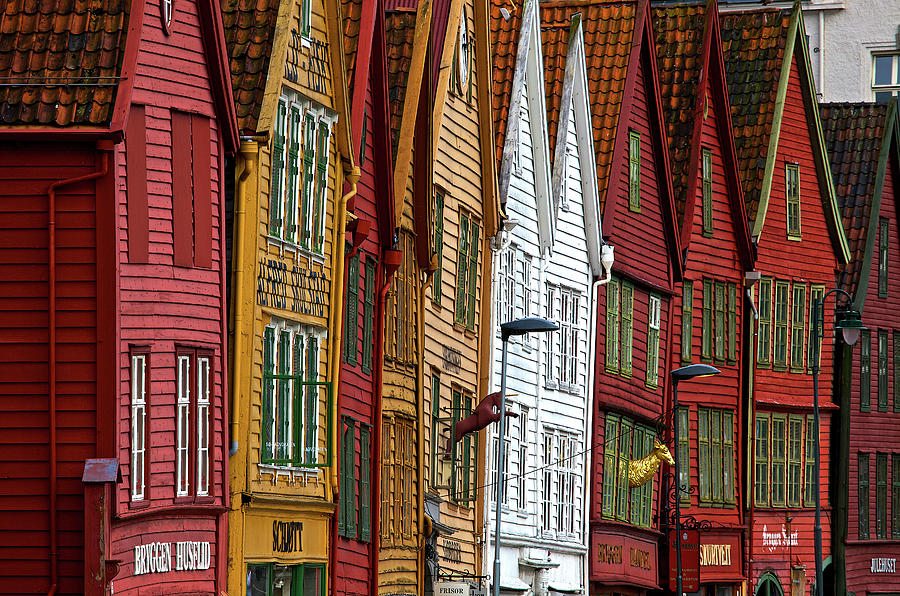 Crooked Houses In Bergen, Norway Photograph by © Rozanne Hakala