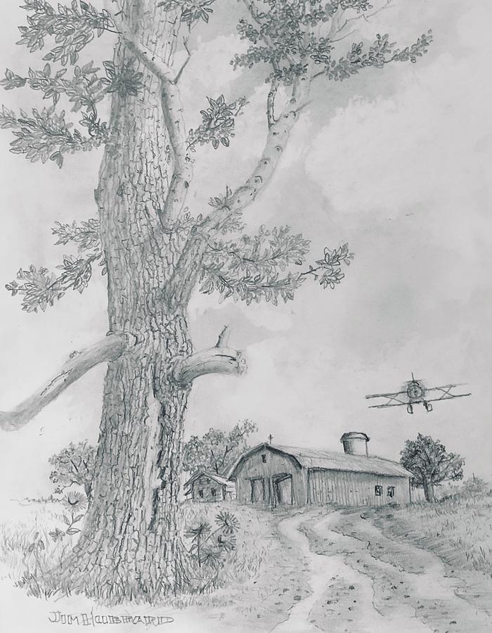 Crop duster Drawing by Jim Hubbard | Fine Art America