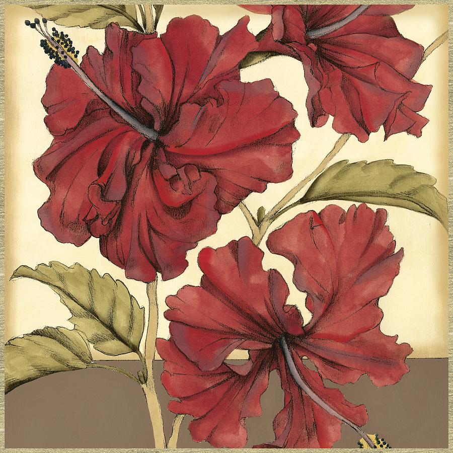 Flower Painting - Crop.sophisticated Hibiscus I (st) by Jennifer Goldberger