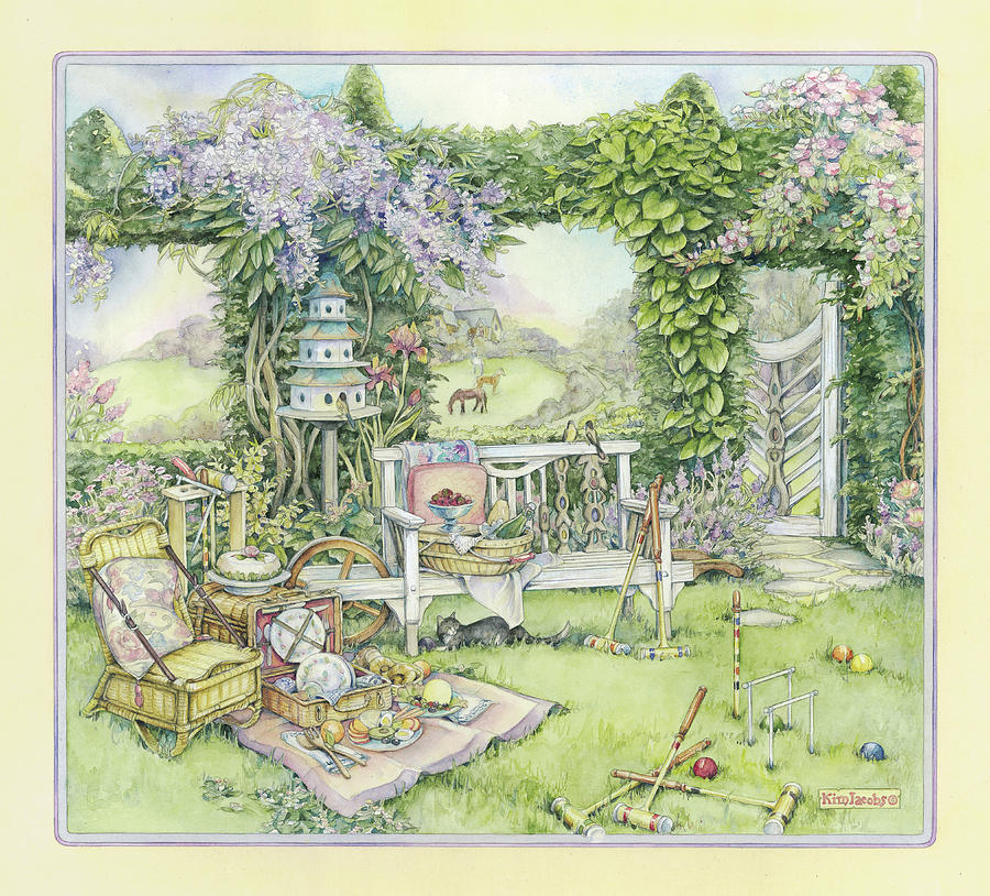Garden Painting - Croquet by Kim Jacobs