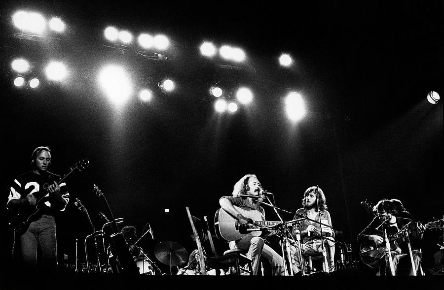 Crosby, Stills, Nash & Young On Stage Photograph by Steve Morley