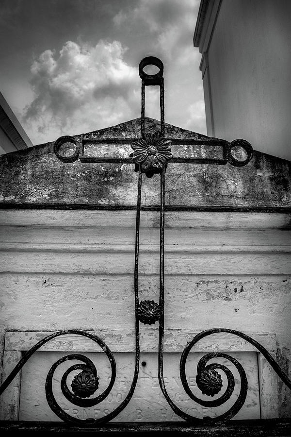 New Orleans Photograph - Cross Of Iron In Black and White by Greg and Chrystal Mimbs