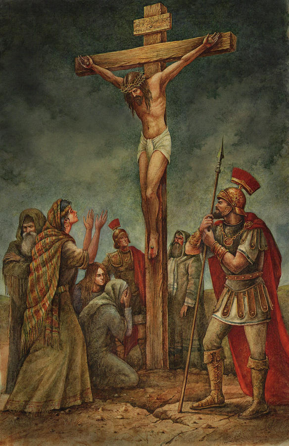 Religious Scene Painting - Cross by Val Bochkov