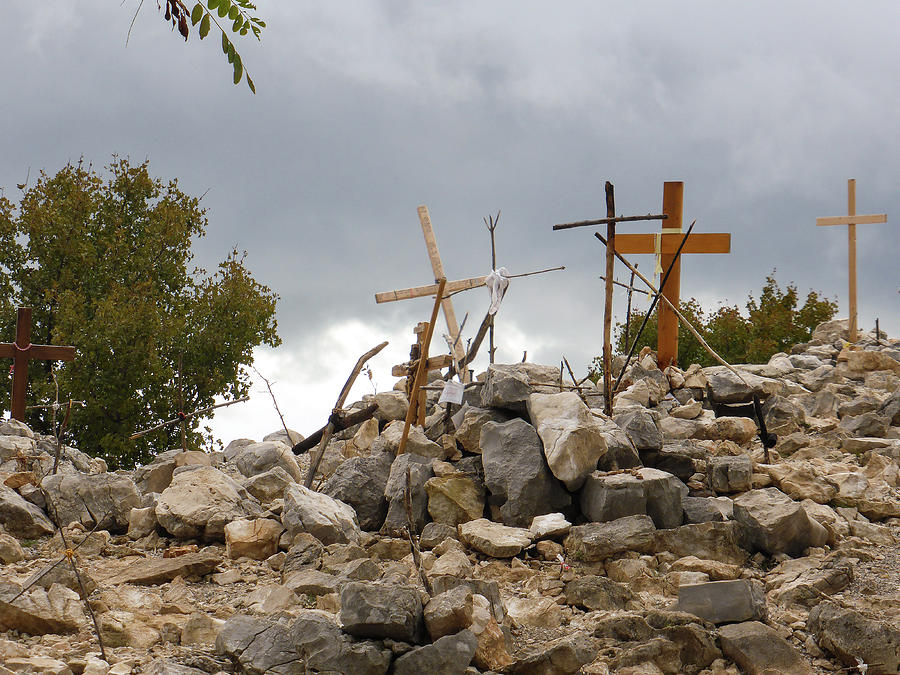 crosses on Krizevac mountain in Photograph by Vivida Photo PC