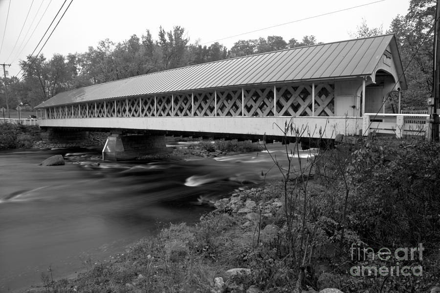 Crossing The Ashuelot River Black And White Photograph by Adam Jewell