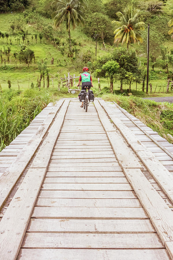 Crossing The Bridge On River Chiquito In Guanacaste Province Of Photograph