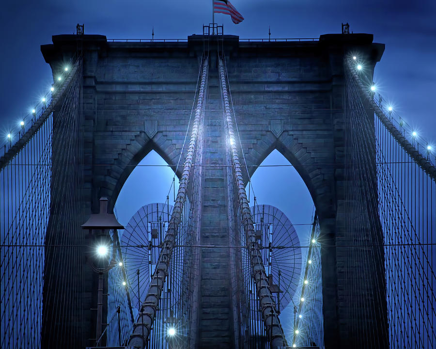 Crossing the Brooklyn Bridge Photograph by Mark Andrew Thomas