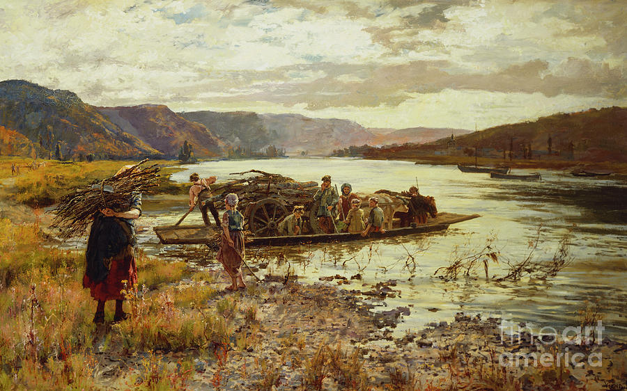 Crossing The Lake Painting by Henry John Yeend King