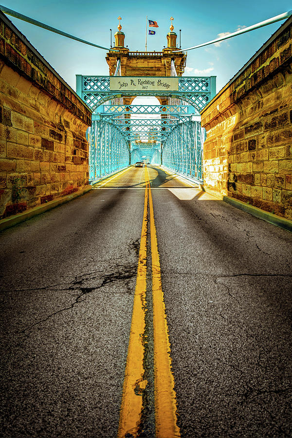 America Photograph - Crossing The Roebling Bridge - Cincinnati Ohio by Gregory Ballos America Photograph - Crossing The Roebling Bridge - Cincinnati Ohio by Gregory Ballos