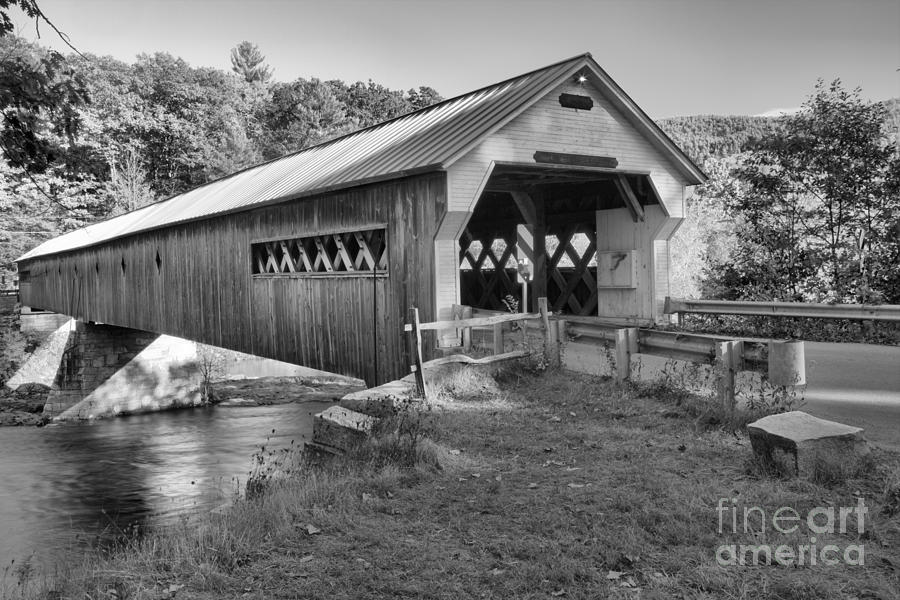 Crossing The Vermont West River Black And White Photograph by Adam Jewell