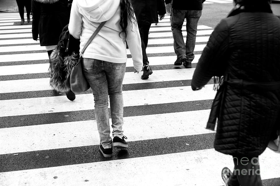 Crossings In a Hoodie New York City Photograph by John Rizzuto