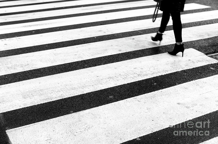 Crossings In Black New York City Photograph by John Rizzuto